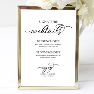 Poster Coquetéis Signature Chic Black Script