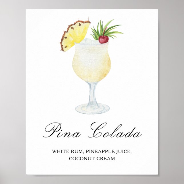 Poster Coquetel assinatura - Pina Colada (Frente)