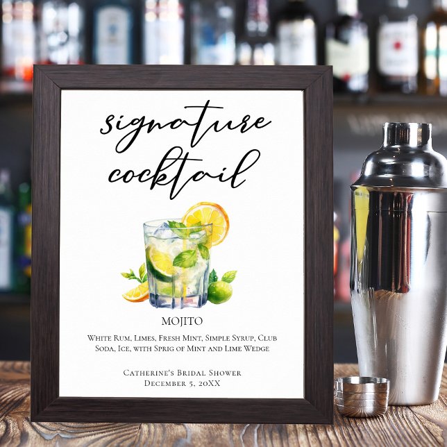 Poster Coquetel Chic Mojito Único (Criador carregado)