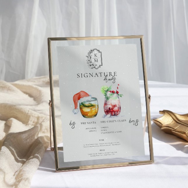 Poster Coquetel de Natal | Bebida Signature da Noiva & No (Criador carregado)