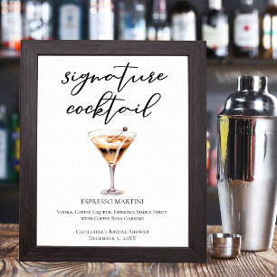 Poster Coquetel Espresso Martini para Brunch de Noiva