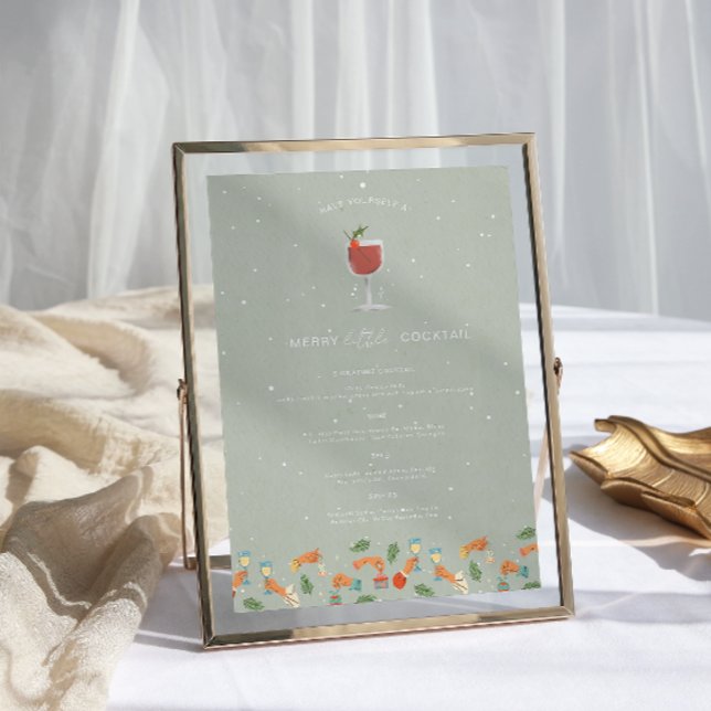 Poster Coquetel Pequeno feliz | Bebida de Natal Retroativ (Criador carregado)