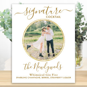 Poster Coquetel Personalizado de Assinatura de Casamento 