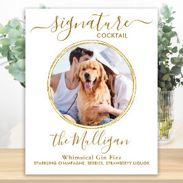 Poster Coquetel Personalizado de Assinatura de Casamento