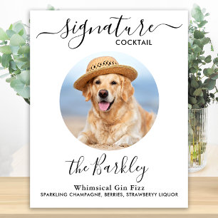 Poster Coquetel Personalizado para Casamento de Cachorro 