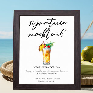 Poster Coquetel Sem Álcool Virgin Piña Colada Beach Signa