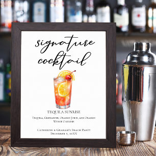 Poster Coquetel Signature Festa de Praia Tequila Sunrise