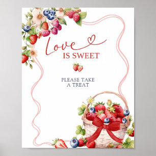 Poster Coquette Berry Apaixonada O Amor é Doce Placa de F