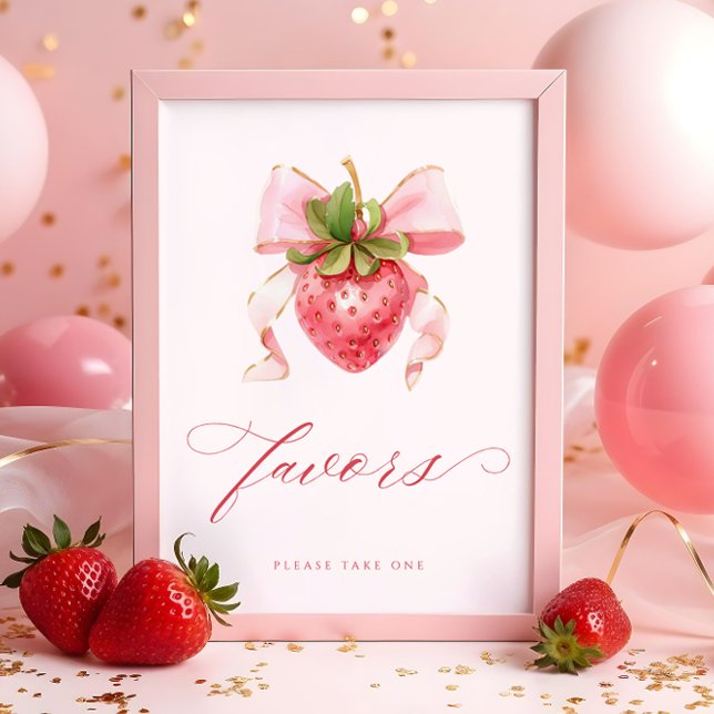 Poster Coquette Berry Sweet Chá de fraldas favorece o sin (Criador carregado)