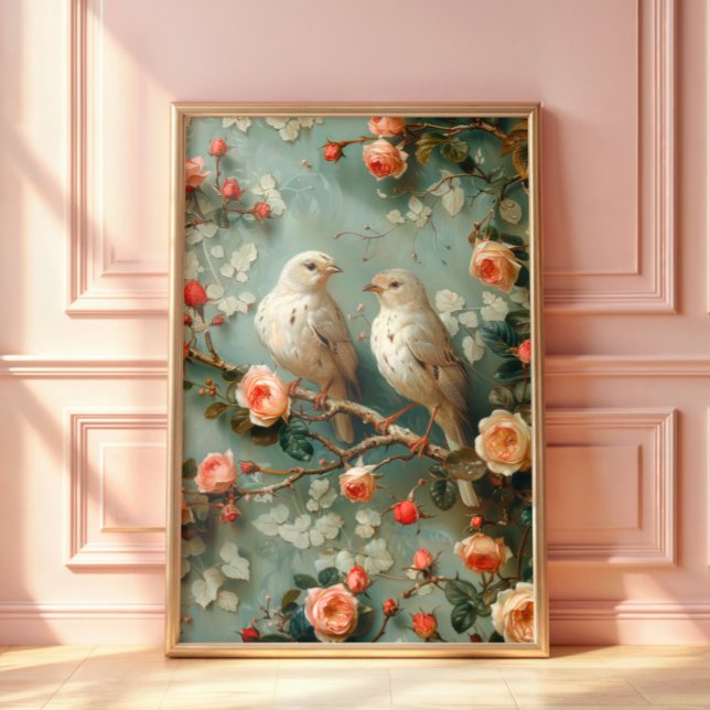 Poster Coquette Birds Floral (Criador carregado)