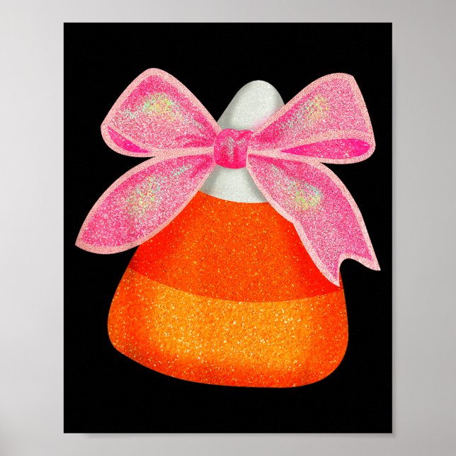 Poster Coquette Bow Candy Corn Women Girls Kids Halloween (Frente)