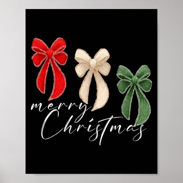 Poster Coquette Bow Christmas Funny Retro Gift Tee Women, (Frente)