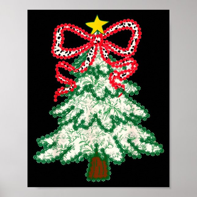 Poster Coquette Bow Christmas Tree Xmas Holiday Girly Out (Frente)