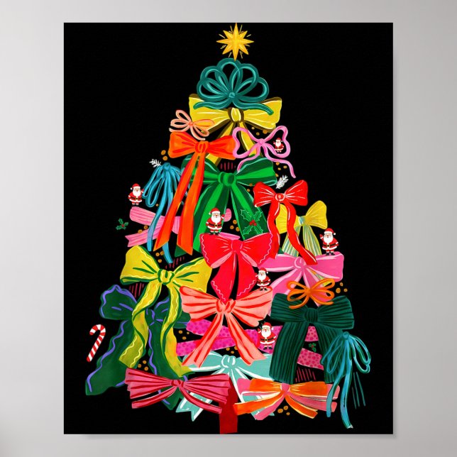 Poster Coquette Bow Christmas Tree Xmas Holiday Girly Out (Frente)