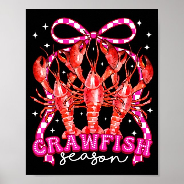 Poster Coquette Bow Crawfish Boil Season For Men Women Ki (Frente)