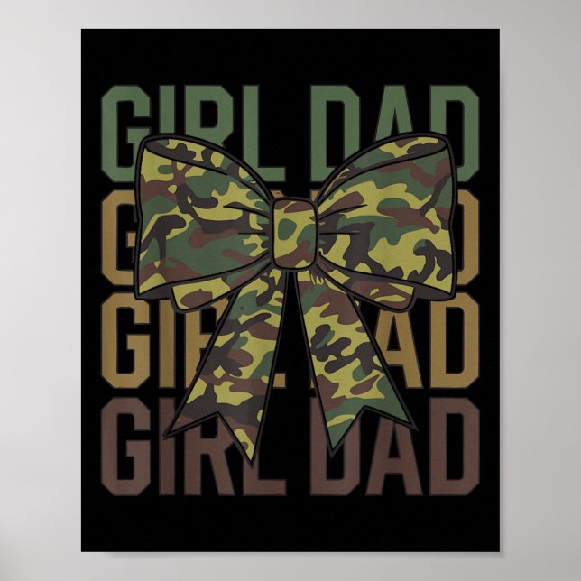 Poster Coquette Bow Dad Of Girl Camo Camouflage Dad Hunti (Frente)