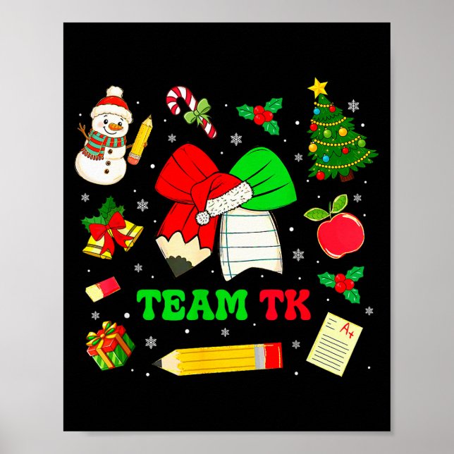Poster Coquette Bow Team Tk Christmas Transitional Kinder (Frente)