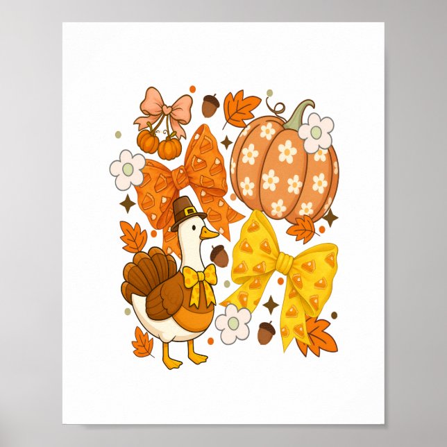 Poster Coquette de Ação de Graças de Goose bobo Turquia (Frente)