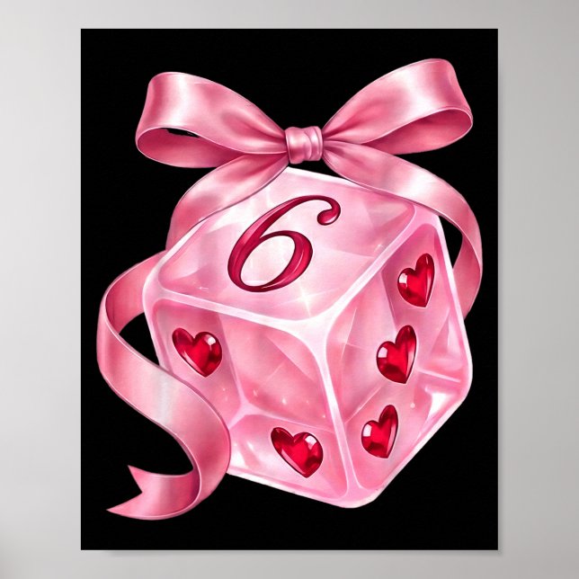 Poster Coquette Nk Dice Bow Hearts 6 7 Preppy Valentine Y (Frente)