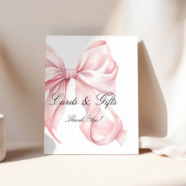 Poster Coquette Pink Bow Cards and Gifts Sign