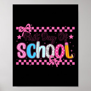 Poster Coquette Primeiro Dia De Aula Preppy Volta às Aula