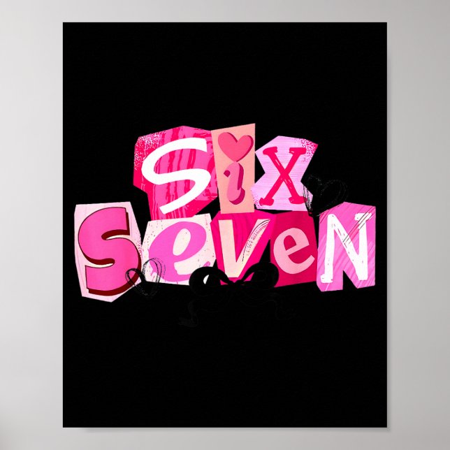 Poster Coquette Six Seven Valentine Funny Saying 67 Meme  (Frente)