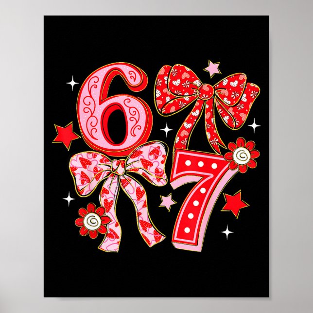 Poster Coquette Valentine 67 Six Seven Bow Valentines 6 7 (Frente)
