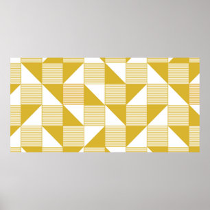 Poster Cor amarela com forma de triângulo e linhas sobre