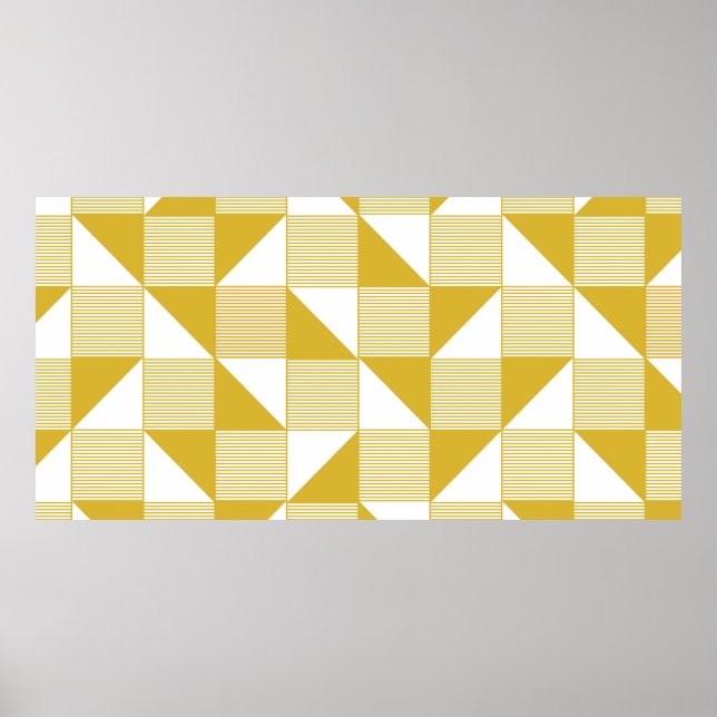 Poster Cor amarela com forma de triângulo e linhas sobre  (Frente)