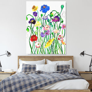 Pôster Cor Brilhante, Vidro Selvagem Aquarela Floral