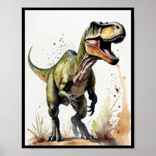 Poster Cor da Água do Dinossauro Tyrannosaurus rex