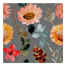 Pôster Cor da Água Flor Corante