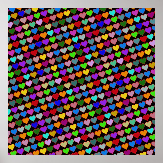 Poster cor da arte do padrão de amor (Frente)