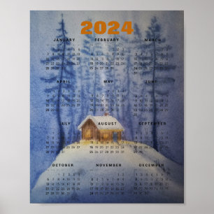 Poster Cor d'água do calendário 2024