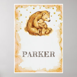 Poster Cor d'água do Urso Personalizado