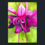 Pôster Cor-de-água brilhante da Fuchsia Cor-de-água moder<br><div class="desc">A partir de uma pintura de aquarela original de uma flor tropical rosa brilhante e roxa da Fúchsia,  em estilo macro próximo. Este trabalho de arte floral é colorido e brilhante e inspirado pela arte de pop e arte botânica. Claro que adiciona um pop de cor à sua decoração.</div>