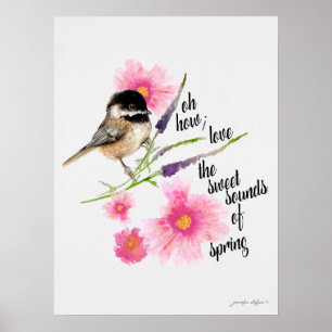 Poster Cor-de-água Chickadee Black Capped