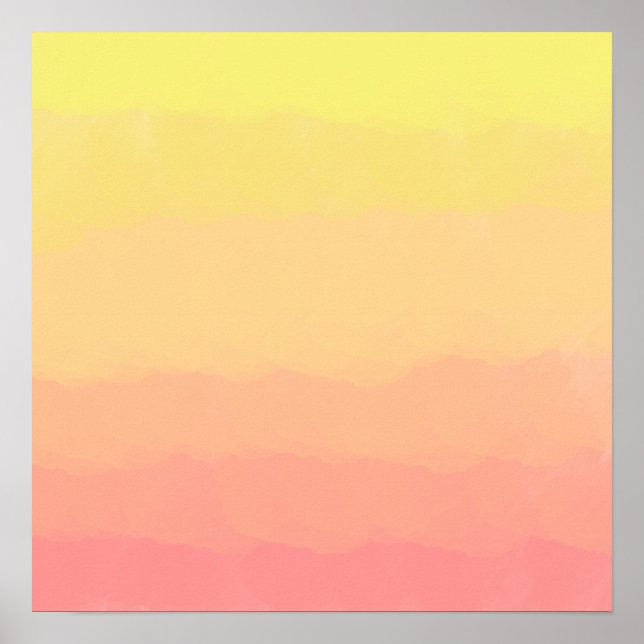 Poster cor de água de corante laranja de verão fresco (Frente)