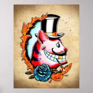 Poster Cor de água do gato de Cheshire