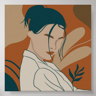 Poster cor de boho plana retrátil