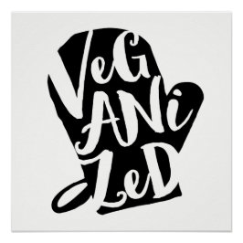 Pôster Cor de Fundo Personalizada do Vegan Veganizada