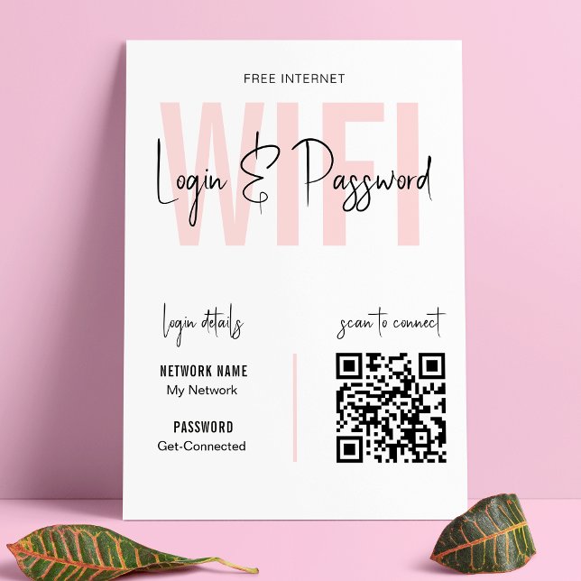 Poster Cor-de-rosa-claro O que é o logotipo de código QR  (Criador carregado)