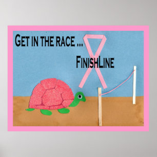 Poster cor-de-rosa da raça da tartaruga