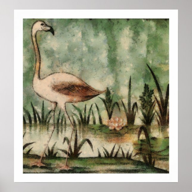 Poster cor-de-rosa do flamingo (Frente)