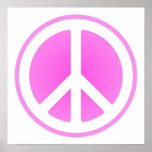 Poster cor-de-rosa do símbolo de paz