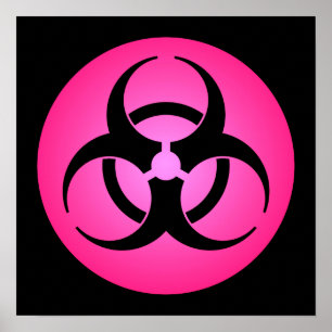 Poster cor-de-rosa do símbolo do Biohazard