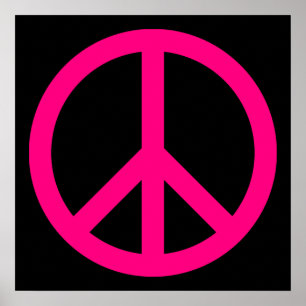 Poster cor-de-rosa do sinal de paz