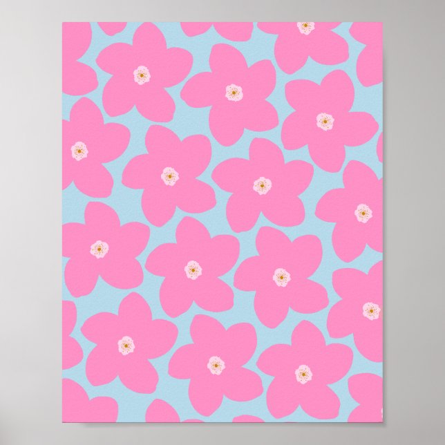 Poster Cor-De-Rosa E Azul (Frente)