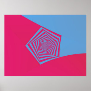Poster cor-de-rosa e azul da espiral do Pentágono