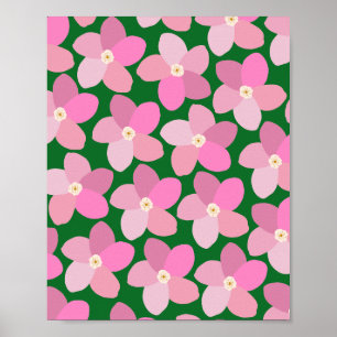 Poster Cor-De-Rosa E Verde